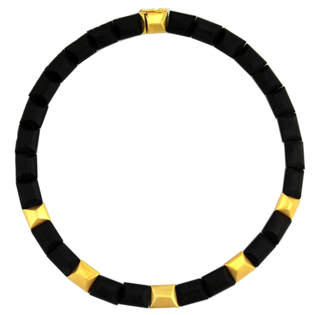 Sphinx Onyx & Gold Necklace